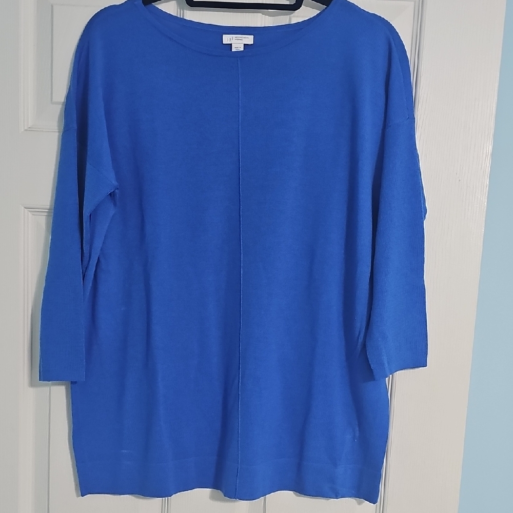 J. Jill Merino Wool Sweater in Bright Blue